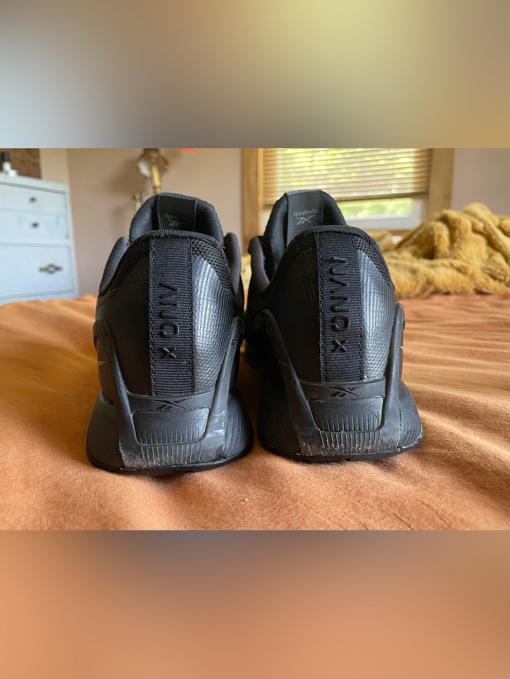 Reebok Men’s Nano X1 Cross Trainer Black Sneakers with Gum Accent - Picture 6 of 9